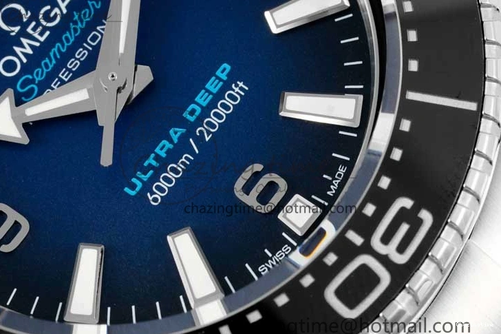 0122 EasyCare Seamaster 6000M Ultra Deep SS SBF 1:1 Best Edition Deep Blue Dial on SS Bracelet A8912 Super Clone 7816